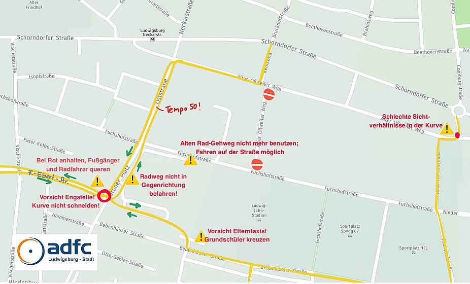 Karte mit Markierungen